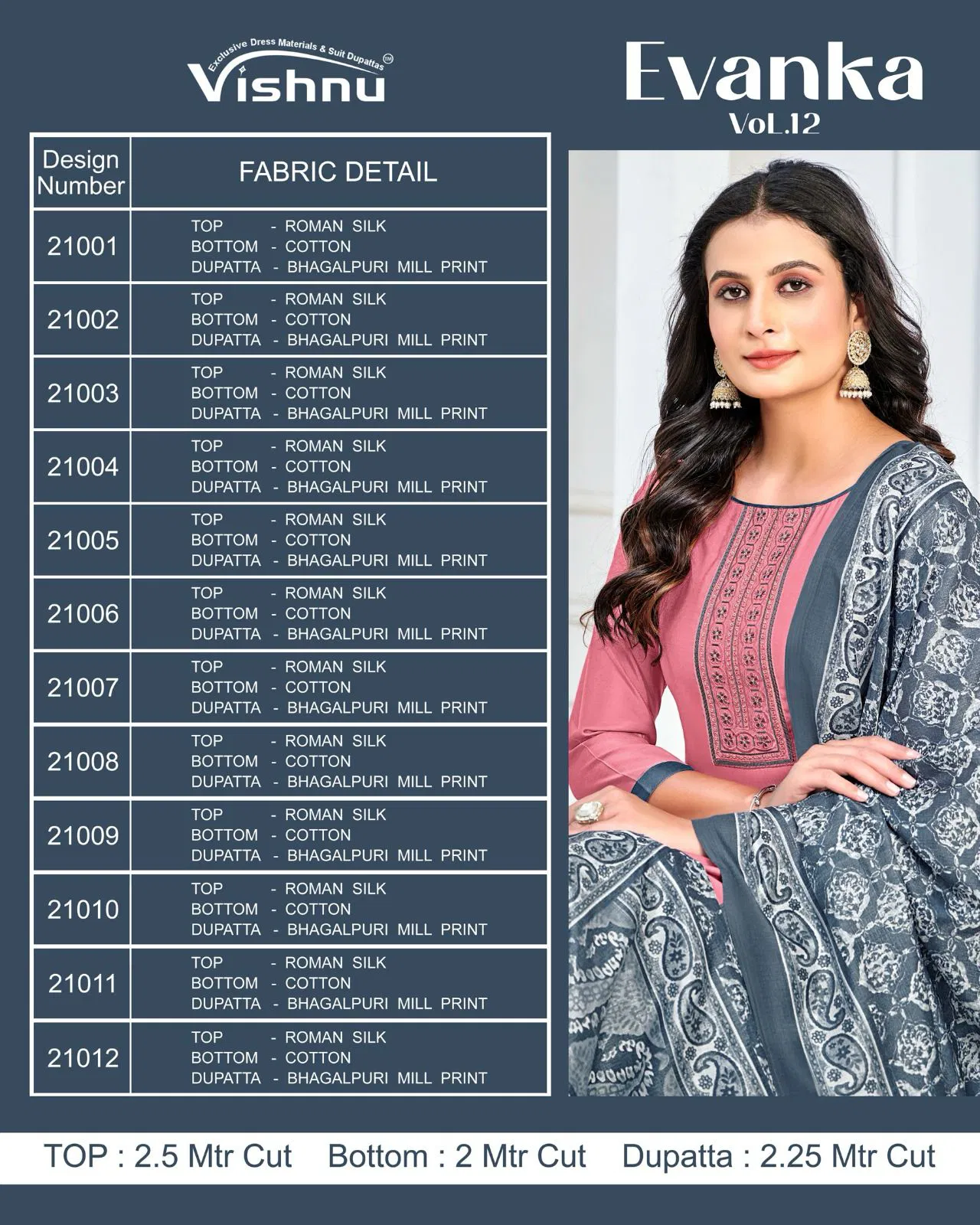 Evanka Vol 12 By Vishnu Roman Silk Designer Dress Material Online Wholesale